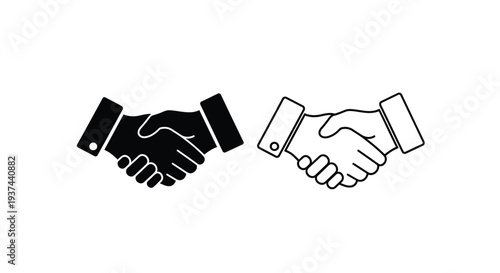 Handshake business agreement icons Vector