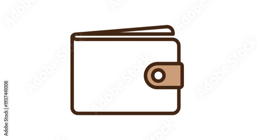 Simple illustration of a closed brown wallet with a snap closure