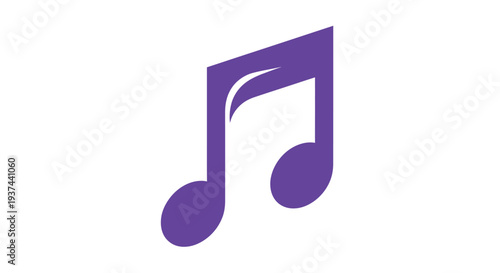 A single purple musical note icon on a white background