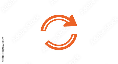 Orange circular arrow icon against a plain white background