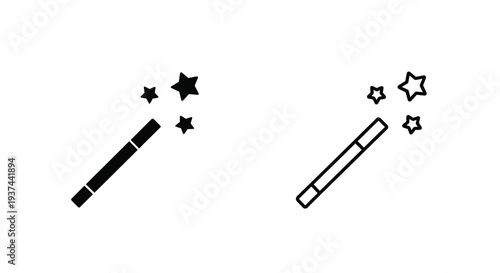 Magical wand with sparkling stars Vector