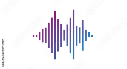 Abstract waveform graphic featuring varying height vertical bars