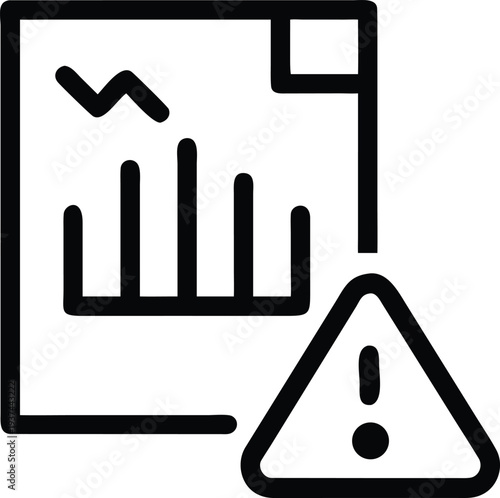 A financial document with an important warning triangle signifying potential data issues or critical alerts