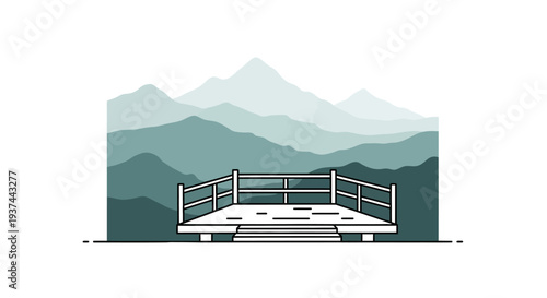 Simple Modern Fence Deck Structure.