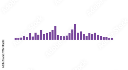 Canvas Print Abstract waveform visualization in purple against a white background