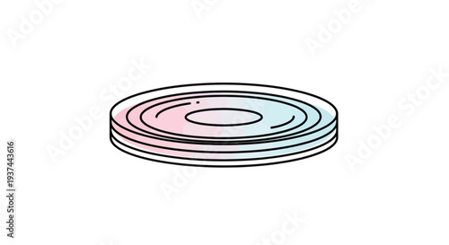 Colorful illustration of a stack of compact discs or dvd s