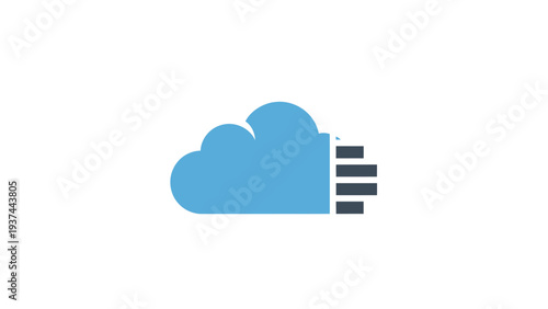 Cloud Computing Icon with Data Transfer.