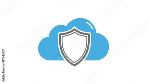 Cloud Security Shield Icon Symbol.