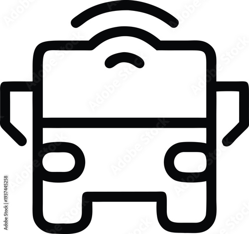 Autonomous vehicle icon representing connected self driving car technology and future mobility solutions