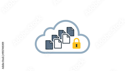 Cloud Storage Security with Lock Icon.