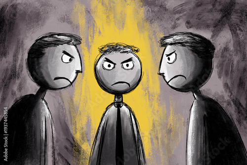 angry people in conflict