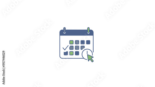 Computer mouse on calendar icon.