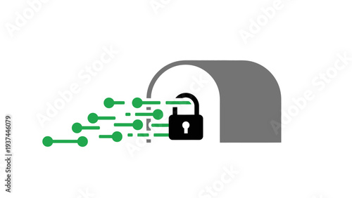 Locked Padlock with Data Protection.
