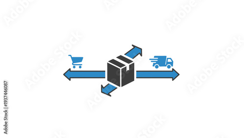 Logistics Delivery Box Shipping Concept.