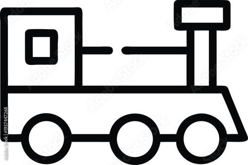 Classic locomotive engine outline icon representing rail travel and transportation services