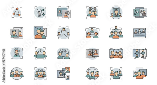 Colorful icons on white background.