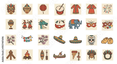 Day of the Dead Icon Set.