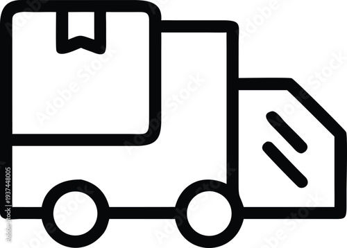 Commercial delivery truck carrying a large package ready for transportation and logistics services