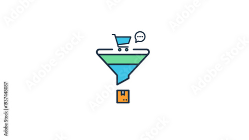 Marketing sales funnel conversion process.