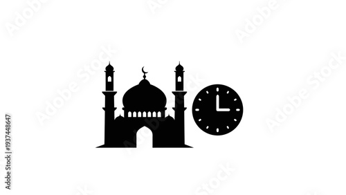 Mosque Silhouette at Prayer Time.