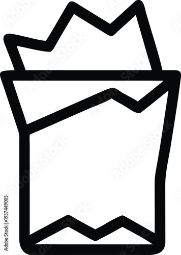 Crumpled waste paper inside a trash can ready for disposal or recycling