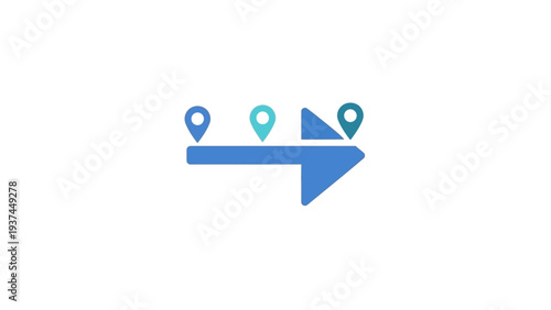 Navigation direction route map symbol.
