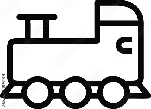 Delightful Outline of a Classic Toy Train Design for Childrens Entertainment and Play