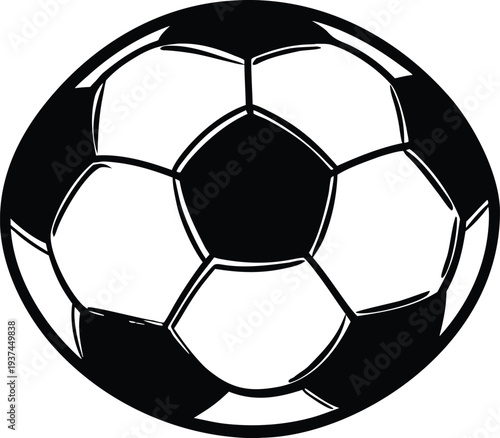 Black and white soccer ball illustration