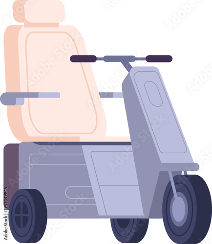 Scooter wheelchair. Disabled person vehicle color icon