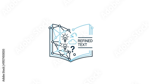 Open Book with Refined Text and Diagram.