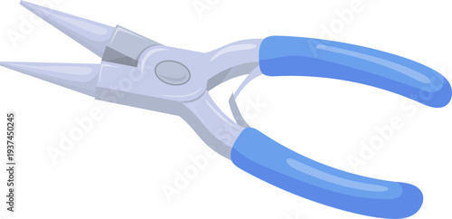 Round nose pliers. Electrician tool. Wire repair instrument