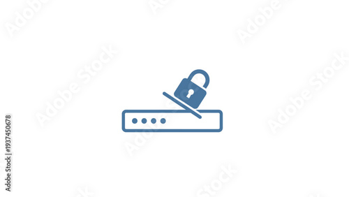 Padlock on a router device security.