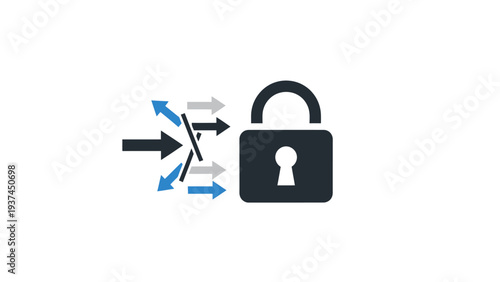 Padlock with arrows pointing to lock.