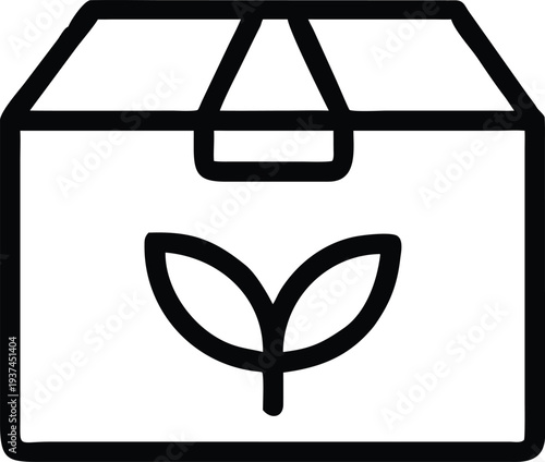 Eco Friendly Delivery Packaging Box with Leaf Icon Symbolizing Sustainable Logistics
