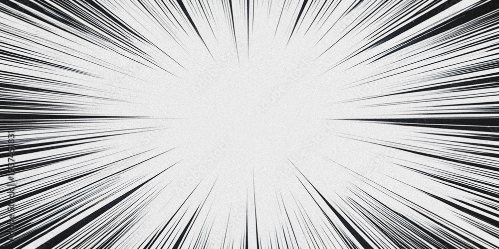Fototapeta premium Dynamic speed lines radiating from a central point resembling a comic book effect