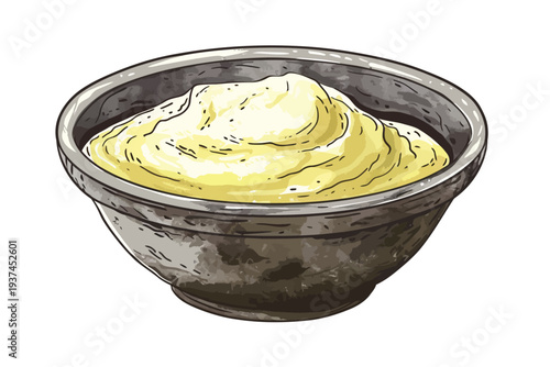 Cream Tartar in stone bowl isolated