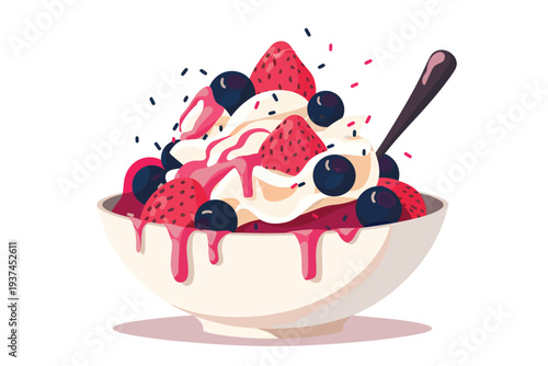 dessert in a bowl isolated