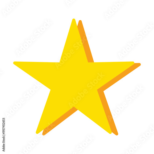 Yellow 3D Star Icon for Rating and Favorites, Gold Award and Achievement Symbol, Premium Quality Star Shape for Web UI and Game Design, Vector Illustration Isolated on White Background