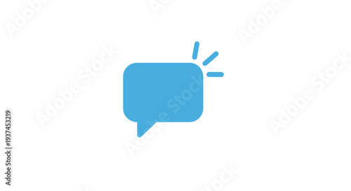 Blue speech bubble icon symbol.