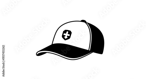Black and white baseball cap.