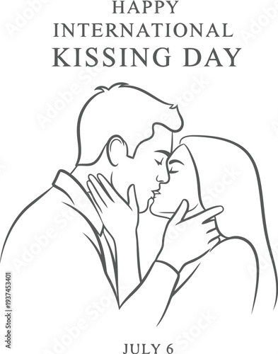 A man and woman sharing an intimate moment on european kissing day celebration