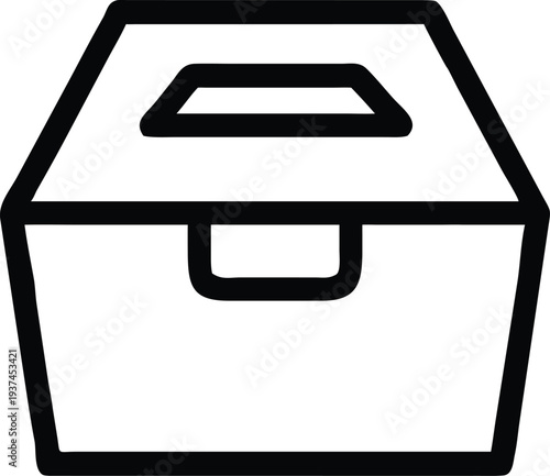 Election ballot box or secure donation container icon illustration for civic purposes