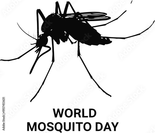 Illustration celebrating world mosquito day with a stylized mosquito graphic