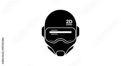 Black virtual reality goggles head.