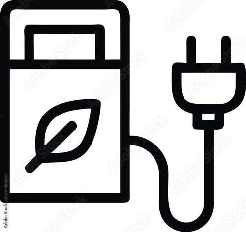 Electric vehicle charging station icon symbolizing green energy and sustainable transportation solutions