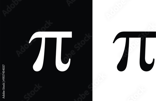 Contrast comparison of pi symbol on black and white backgrounds