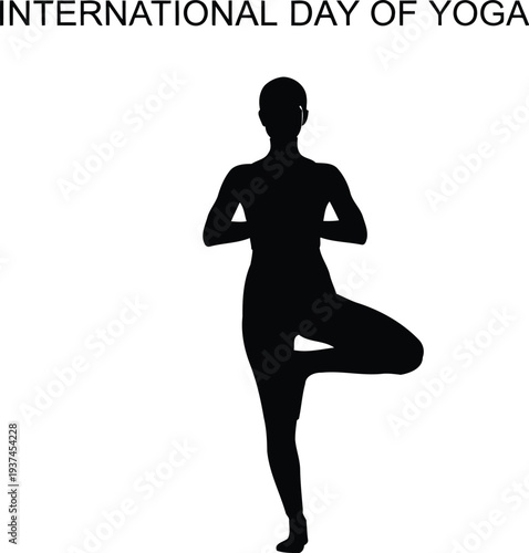 Celebrating the international day of yoga with a poised practitioner in tree pose