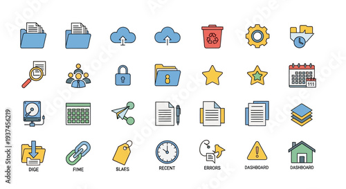 Collection of various business icons.