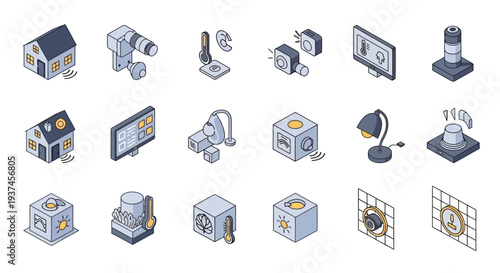 Collection of various electronic devices icons.