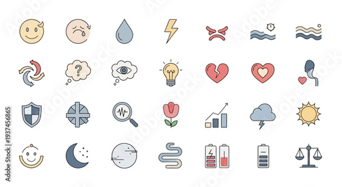 Collection of various emoticon icons.
